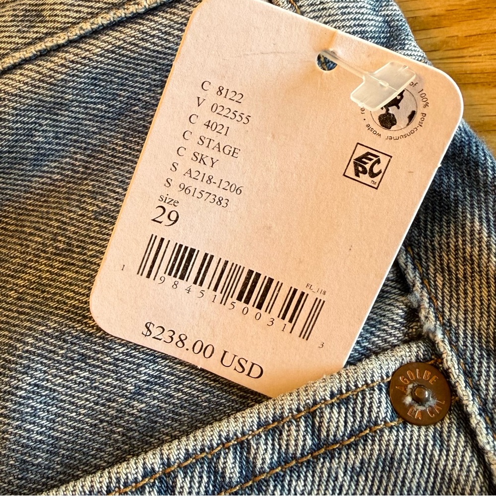 NWT Agolde Leena Mid Rise Baby Flare Jean Stage Wash 29 - Picture 9 of 14